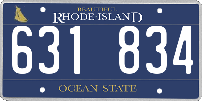 RI license plate 631834