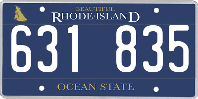 RI license plate 631835