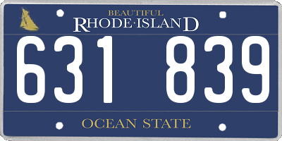 RI license plate 631839