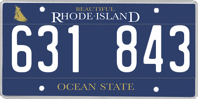 RI license plate 631843