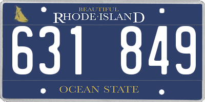 RI license plate 631849