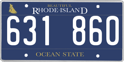 RI license plate 631860