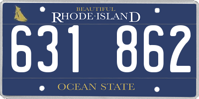RI license plate 631862