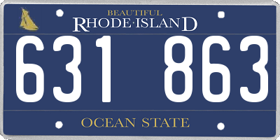RI license plate 631863