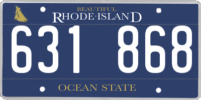 RI license plate 631868