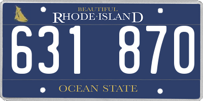 RI license plate 631870