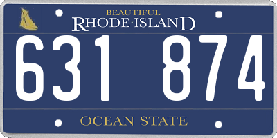 RI license plate 631874