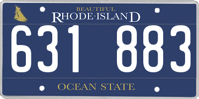 RI license plate 631883