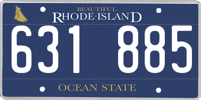 RI license plate 631885