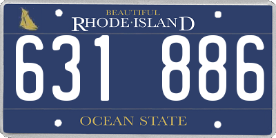 RI license plate 631886