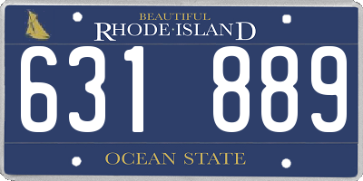 RI license plate 631889