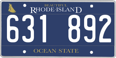 RI license plate 631892
