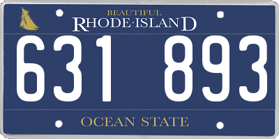 RI license plate 631893