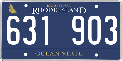 RI license plate 631903
