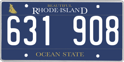 RI license plate 631908