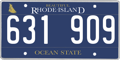 RI license plate 631909