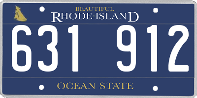 RI license plate 631912