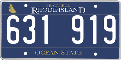 RI license plate 631919