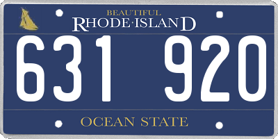 RI license plate 631920
