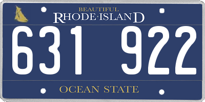 RI license plate 631922