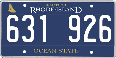 RI license plate 631926
