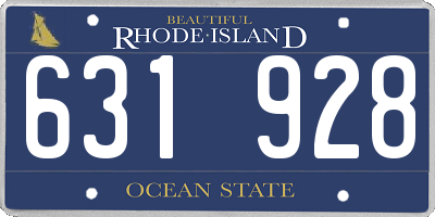 RI license plate 631928