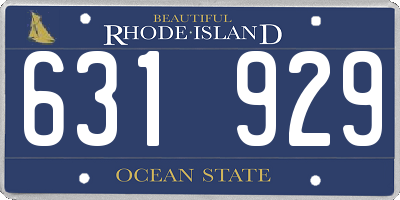 RI license plate 631929