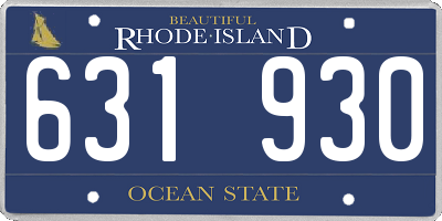 RI license plate 631930