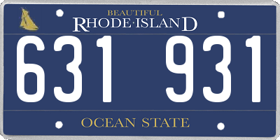 RI license plate 631931