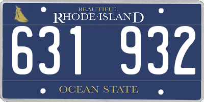 RI license plate 631932