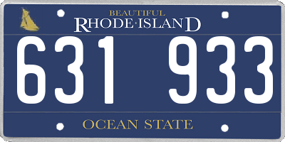 RI license plate 631933