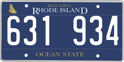 RI license plate 631934
