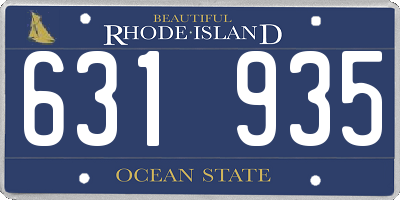 RI license plate 631935