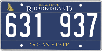 RI license plate 631937