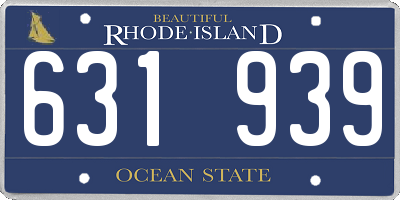 RI license plate 631939