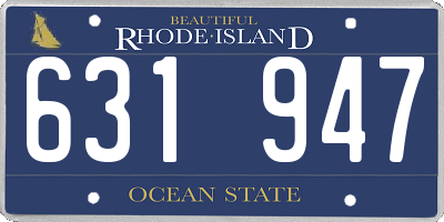 RI license plate 631947