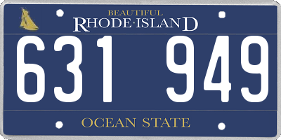 RI license plate 631949