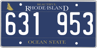RI license plate 631953