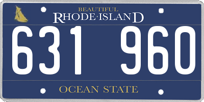RI license plate 631960