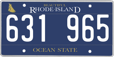 RI license plate 631965