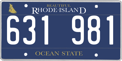 RI license plate 631981