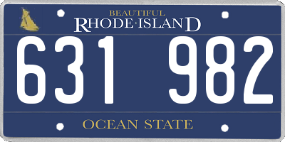 RI license plate 631982