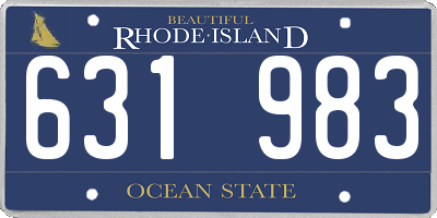 RI license plate 631983