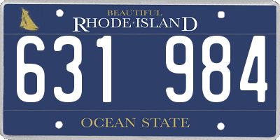 RI license plate 631984