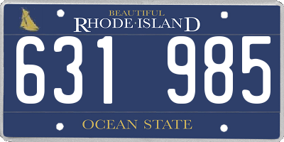RI license plate 631985
