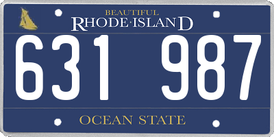 RI license plate 631987