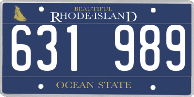 RI license plate 631989