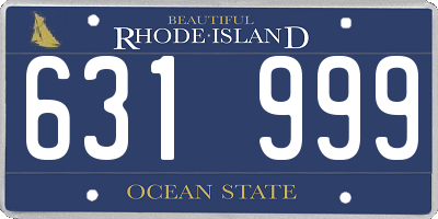 RI license plate 631999