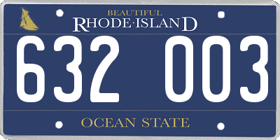RI license plate 632003