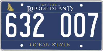 RI license plate 632007
